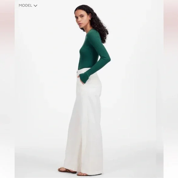 Madewell The Harlow Wide Leg Trouser Jean Size 29 Cream High Rise Relaxed Fit CL - Picture 12 of 14